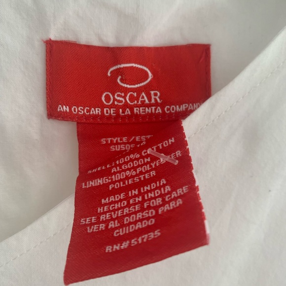 Oscar delarenta white cotton dress with lace ❤️ - Picture 4 of 10